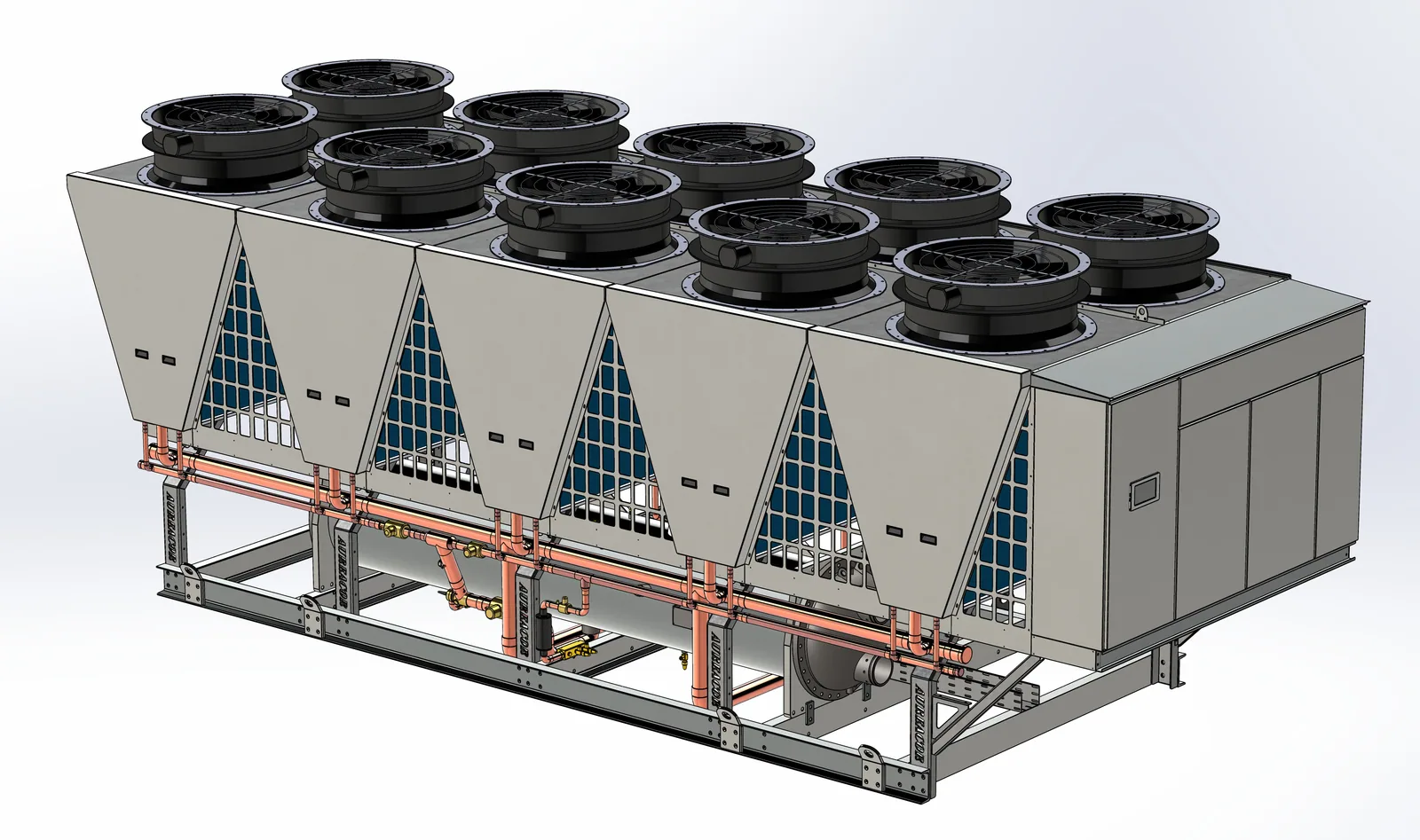 Shaded right-hand render of the ANT068 air-cooled chiller